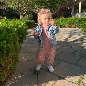 Mini Boden Woven Romper Chally/Pink Floral size 18-24